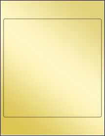 Sheet of 8" x 8" Large Square Gold Foil Inkjet labels