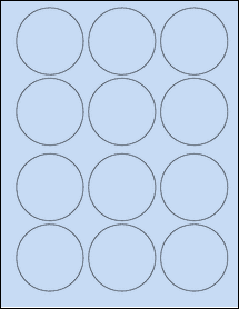 Sheet of 2.4016" Circle Pastel Blue labels