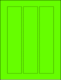 Sheet of 2" x 9.25" Fluorescent Green labels