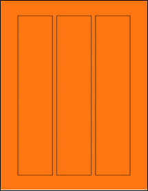 Sheet of 2" x 9.25" Fluorescent Orange labels