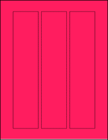 Sheet of 2" x 9.25" Fluorescent Pink labels