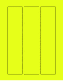 Sheet of 2" x 9.25" Fluorescent Yellow labels