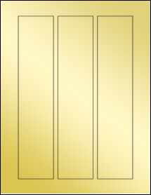 Sheet of 2" x 9.25" Gold Foil Inkjet labels