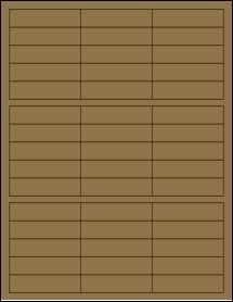 Sheet of 2.63" x 0.66" Brown Kraft labels
