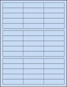 Sheet of 2.63" x 0.66" Pastel Blue labels