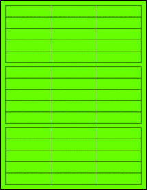 Sheet of 2.63" x 0.66" Fluorescent Green labels