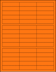 Sheet of 2.63" x 0.66" Fluorescent Orange labels