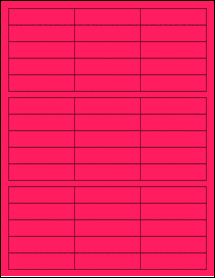 Sheet of 2.63" x 0.66" Fluorescent Pink labels