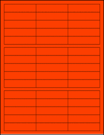 Sheet of 2.63" x 0.66" Fluorescent Red labels