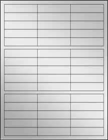 Sheet of 2.63" x 0.66" Silver Foil Laser labels