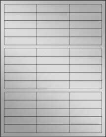 Sheet of 2.63" x 0.66" Weatherproof Silver Polyester Laser labels