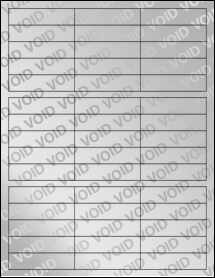 Sheet of 2.63" x 0.66" Void Silver Polyester labels