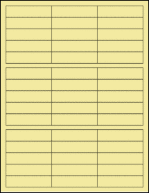 Sheet of 2.63" x 0.66" Pastel Yellow labels