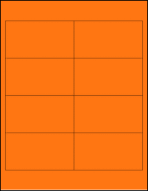 Sheet of 3.9764" x 2.1654" Fluorescent Orange labels