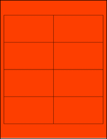 Sheet of 3.9764" x 2.1654" Fluorescent Red labels