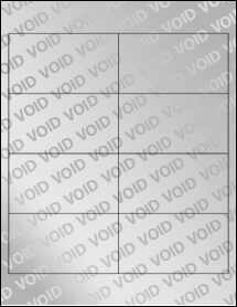 Sheet of 3.9764" x 2.1654" Void Silver Polyester labels