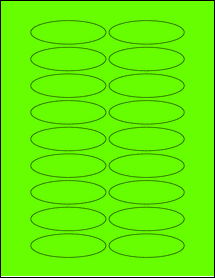 Sheet of 3" x 0.9375" Fluorescent Green labels