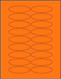 Sheet of 3" x 0.9375" Fluorescent Orange labels