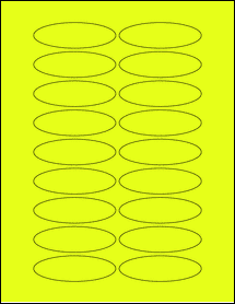 Sheet of 3" x 0.9375" Fluorescent Yellow labels