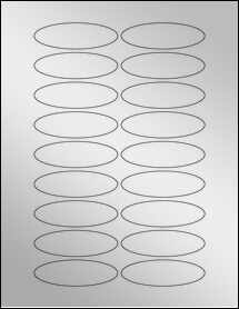 Sheet of 3" x 0.9375" Silver Foil Inkjet labels