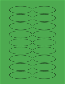 Sheet of 3" x 0.9375" True Green labels