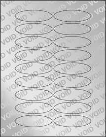 Sheet of 3" x 0.9375" Void Silver Polyester labels