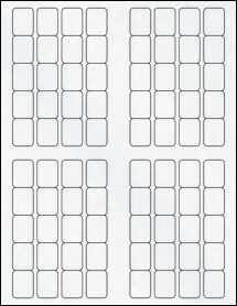 Sheet of 0.75" x 1" Clear Matte Inkjet labels