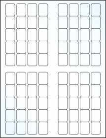 Sheet of 0.75" x 1" Clear Gloss Laser labels