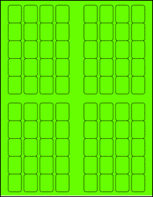 Sheet of 0.75" x 1" Fluorescent Green labels