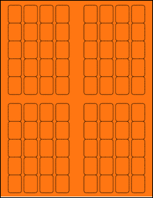 Sheet of 0.75" x 1" Fluorescent Orange labels