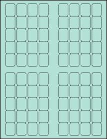 Sheet of 0.75" x 1" Pastel Green labels