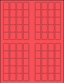 Sheet of 0.75" x 1" True Red labels