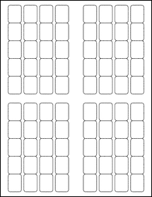 Sheet of 0.75" x 1" Standard White Matte labels