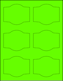 Sheet of 3.5541" x 2.8166" Fluorescent Green labels