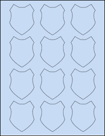 Sheet of 2" x 2.5" Pastel Blue labels
