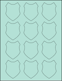Sheet of 2" x 2.5" Pastel Green labels