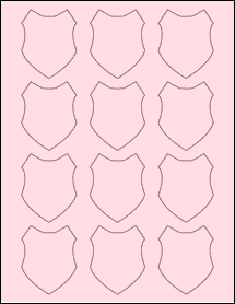 Sheet of 2" x 2.5" Pastel Pink labels