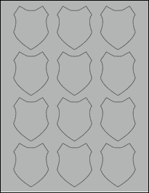 Sheet of 2" x 2.5" True Gray labels