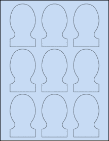 Sheet of 2" x 3.36" Pastel Blue labels