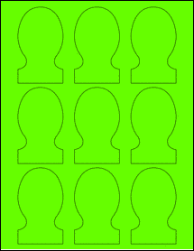 Sheet of 2" x 3.36" Fluorescent Green labels