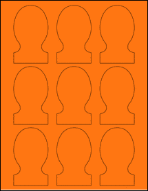 Sheet of 2" x 3.36" Fluorescent Orange labels