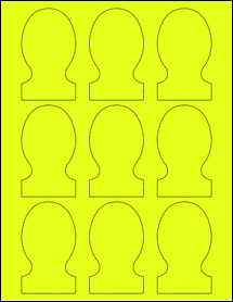 Sheet of 2" x 3.36" Fluorescent Yellow labels