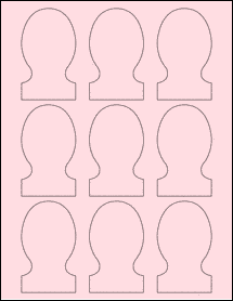 Sheet of 2" x 3.36" Pastel Pink labels