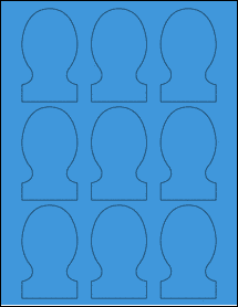 Sheet of 2" x 3.36" True Blue labels