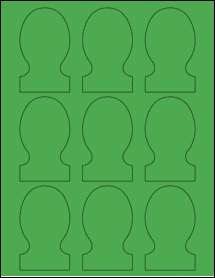 Sheet of 2" x 3.36" True Green labels