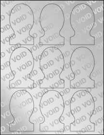 Sheet of 2" x 3.36" Void Silver Polyester labels