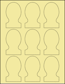 Sheet of 2" x 3.36" Pastel Yellow labels