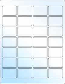 Sheet of 1.9" x 1.25" White Gloss Inkjet labels