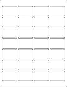 Sheet of 1.9" x 1.25" Removable White Matte labels