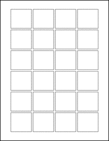 Sheet of 1.625" x 1.5"  labels